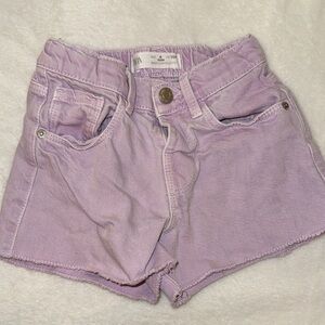Lilac Denim High-Rise Kid’s Shorts